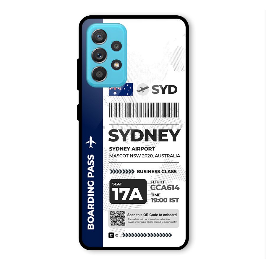 International Boarding Pass Sydney Glass Back Case for Galaxy A52s 5G