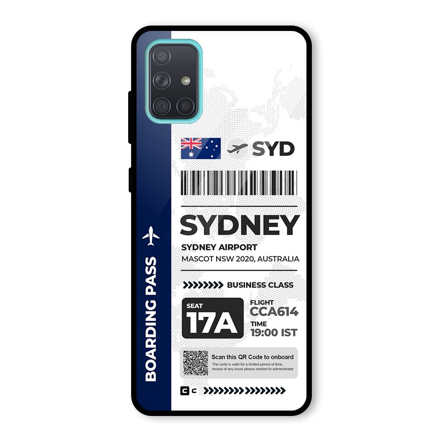 International Boarding Pass Sydney Glass Back Case for Galaxy A71