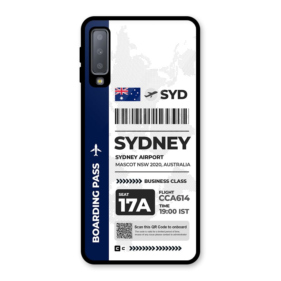 International Boarding Pass Sydney Glass Back Case for Galaxy A7 (2018)
