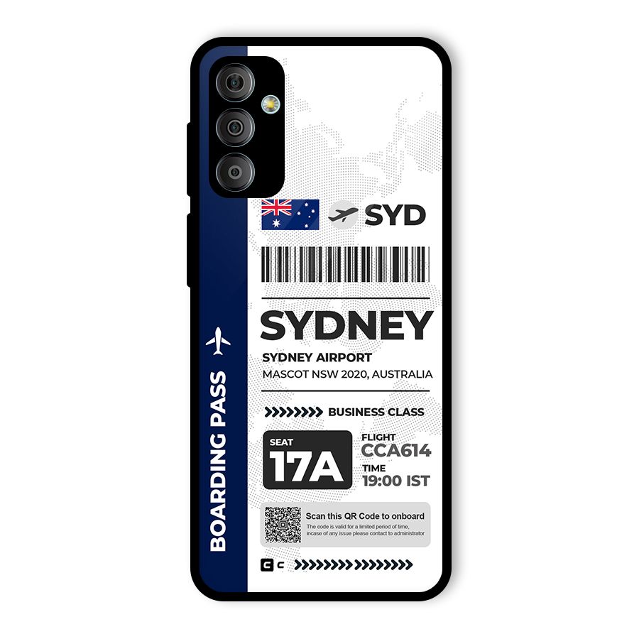 International Boarding Pass Sydney Glass Back Case for Galaxy F23