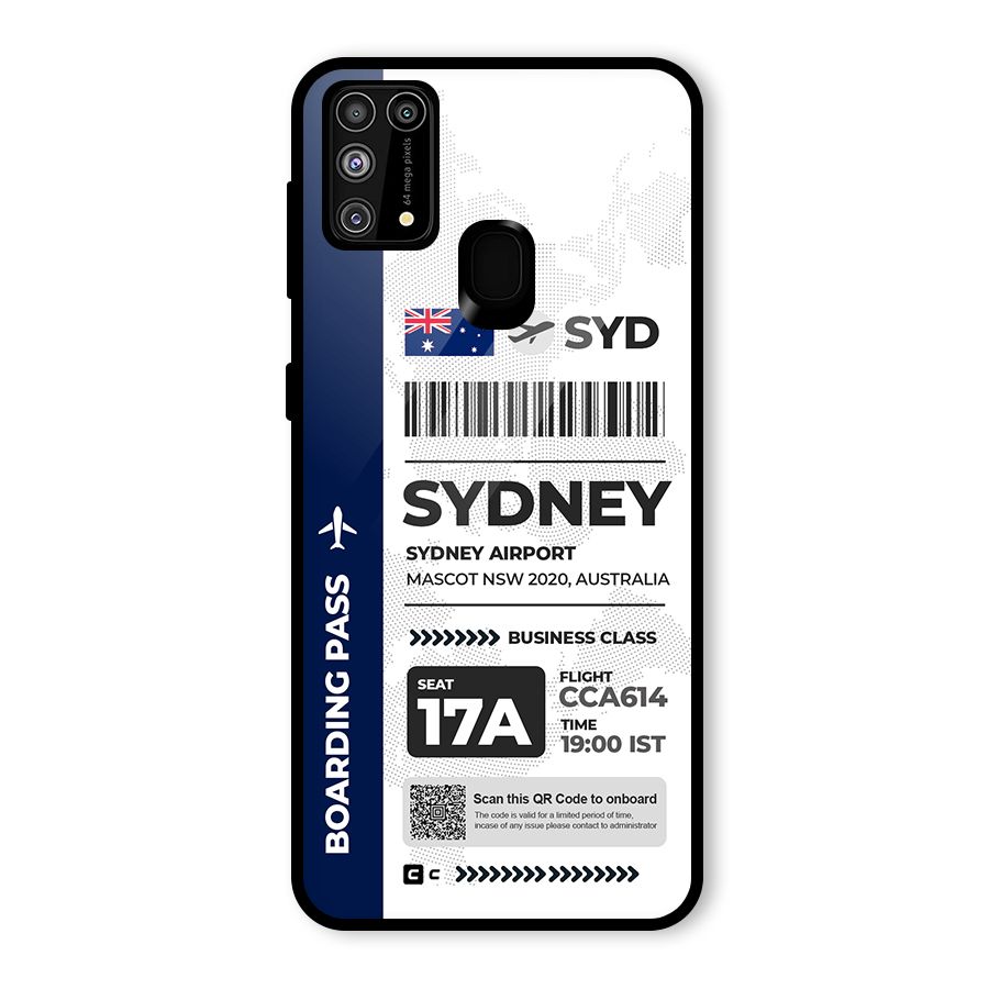 International Boarding Pass Sydney Glass Back Case for Galaxy F41