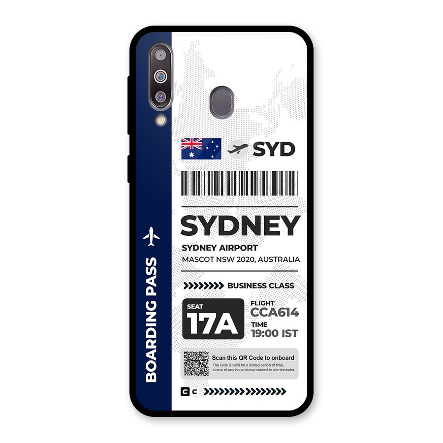 International Boarding Pass Sydney Glass Back Case for Galaxy M30