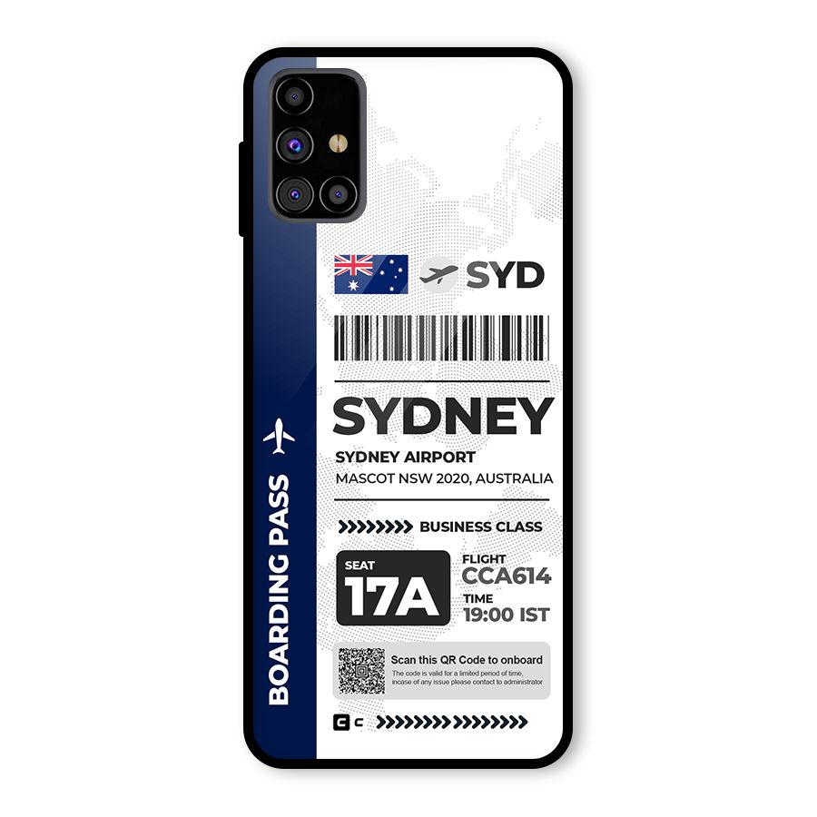 International Boarding Pass Sydney Glass Back Case for Galaxy M31s