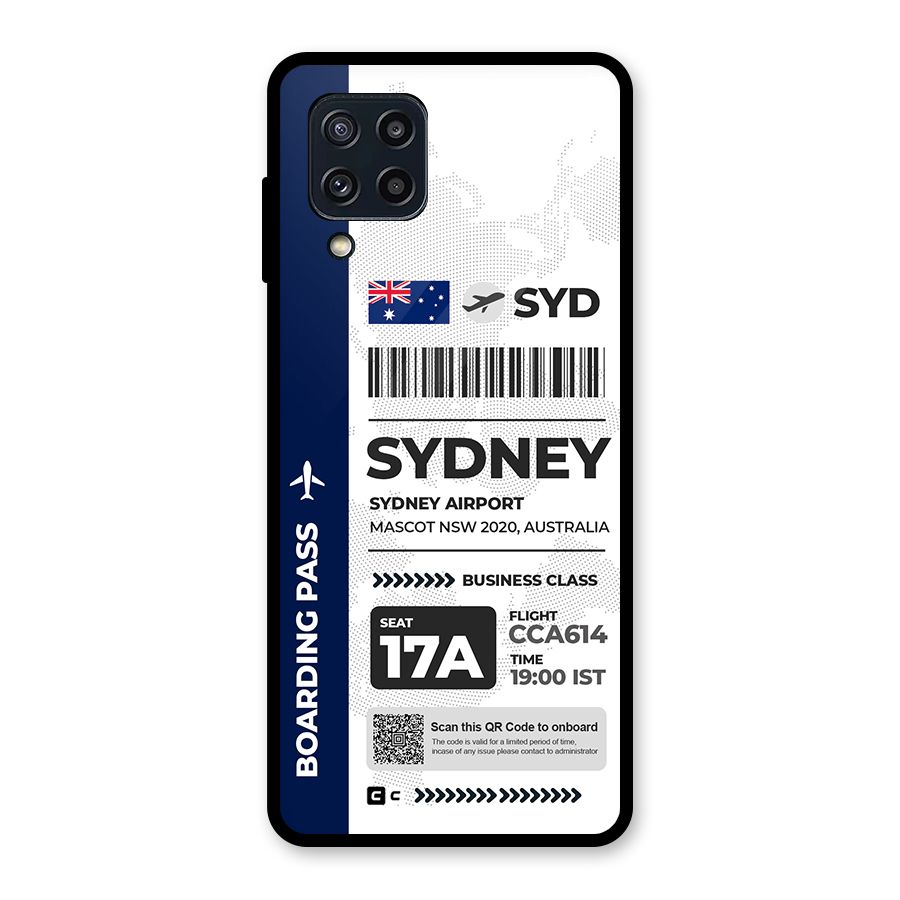 International Boarding Pass Sydney Glass Back Case for Galaxy M32