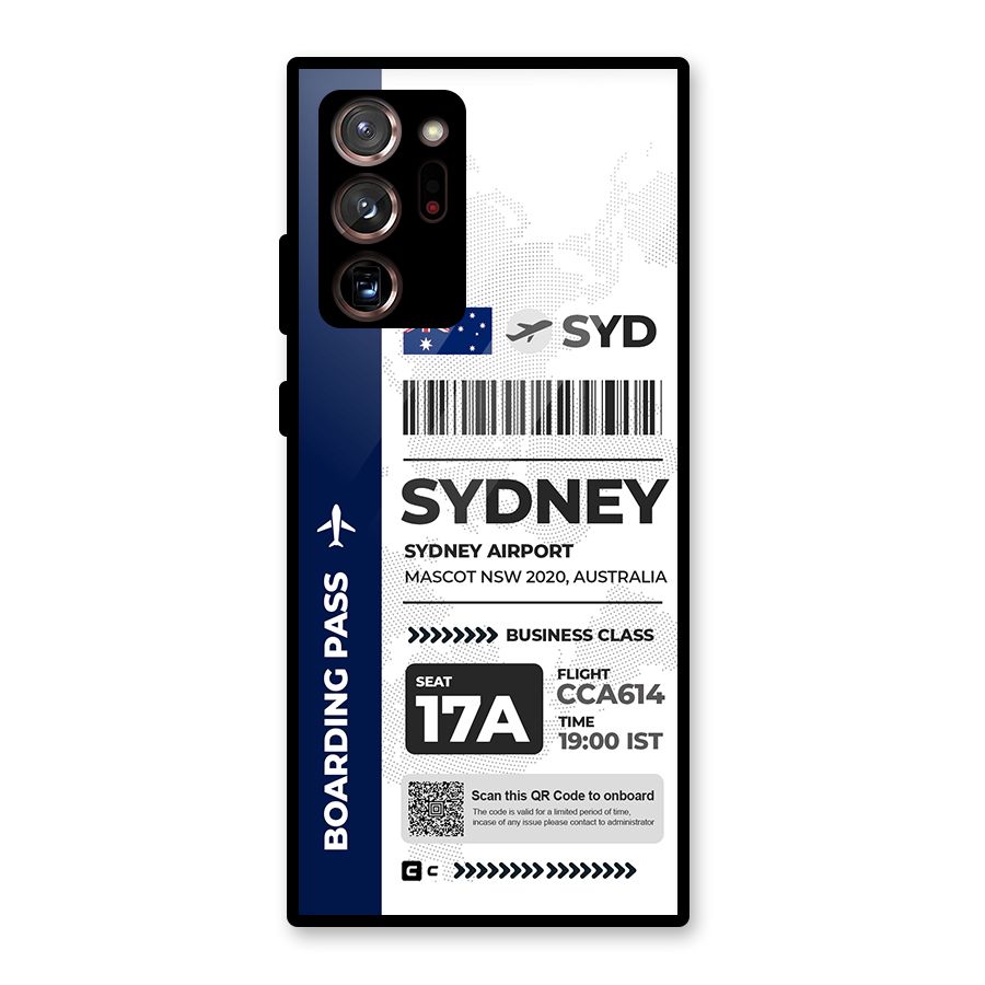 International Boarding Pass Sydney Glass Back Case for Galaxy Note 20 Ultra