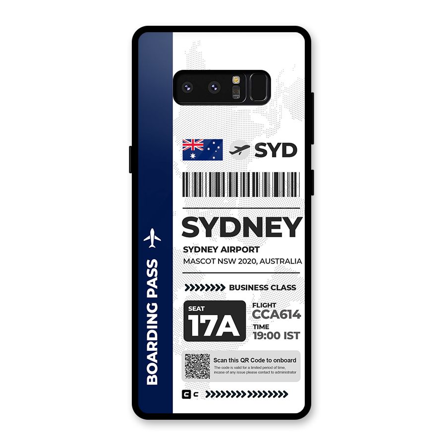 International Boarding Pass Sydney Glass Back Case for Galaxy Note 8