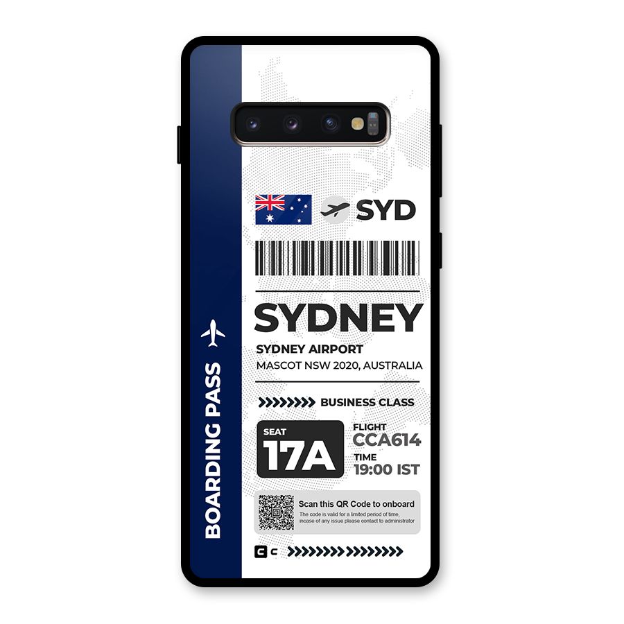 International Boarding Pass Sydney Glass Back Case for Galaxy S10 Plus