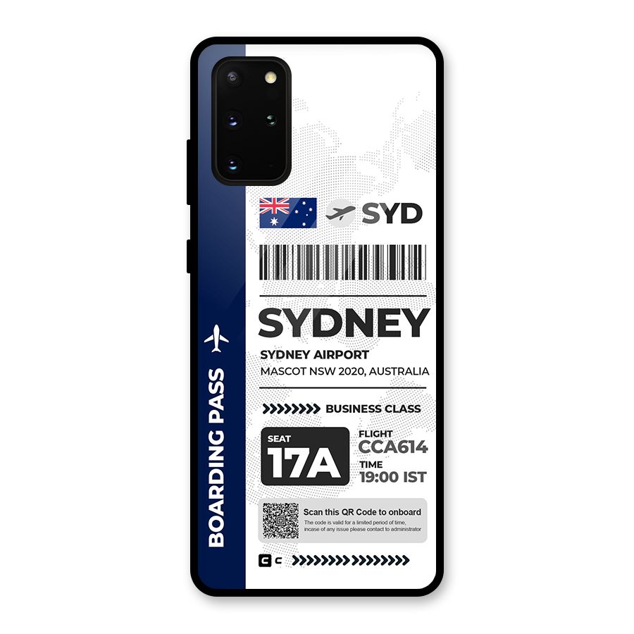 International Boarding Pass Sydney Glass Back Case for Galaxy S20 Plus