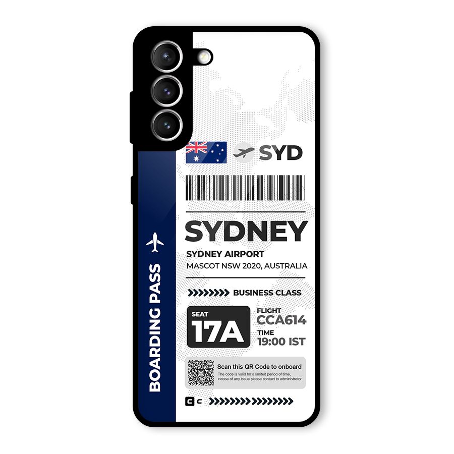 International Boarding Pass Sydney Glass Back Case for Galaxy S21 5G