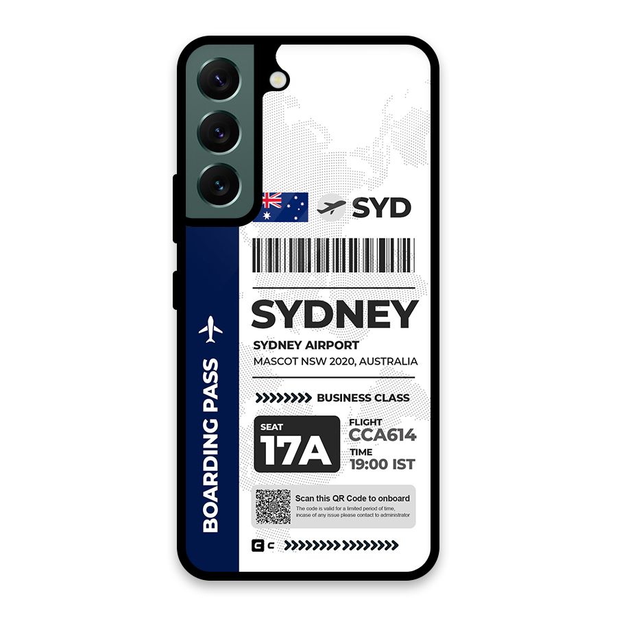 International Boarding Pass Sydney Glass Back Case for Galaxy S22 5G