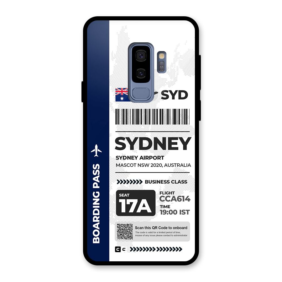 International Boarding Pass Sydney Glass Back Case for Galaxy S9 Plus