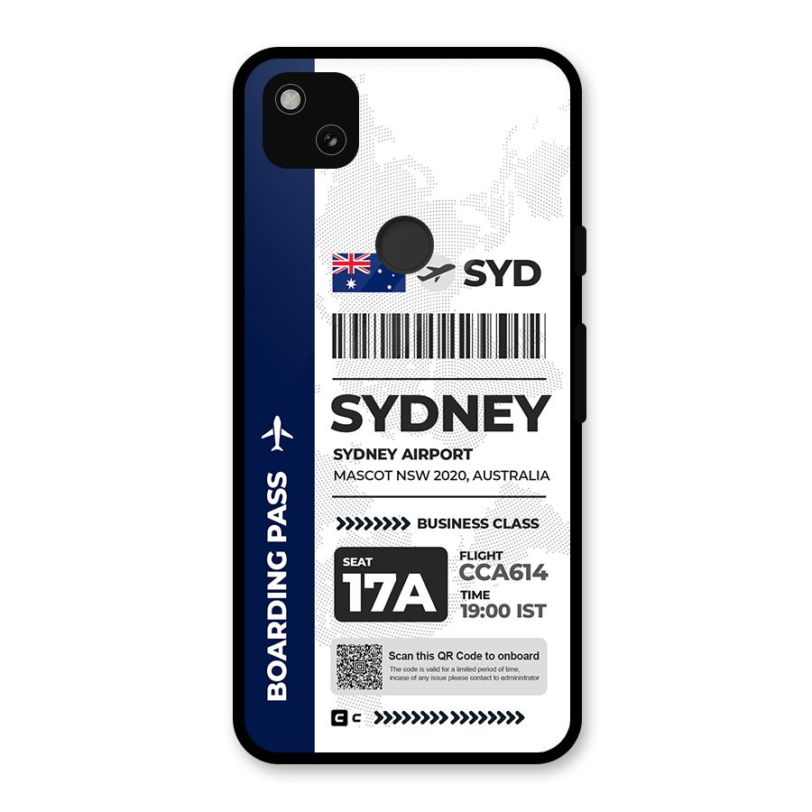 International Boarding Pass Sydney Glass Back Case for Google Pixel 4a