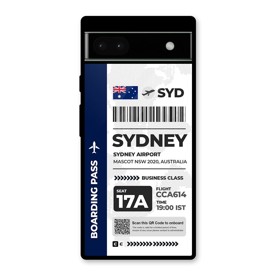International Boarding Pass Sydney Glass Back Case for Google Pixel 6a