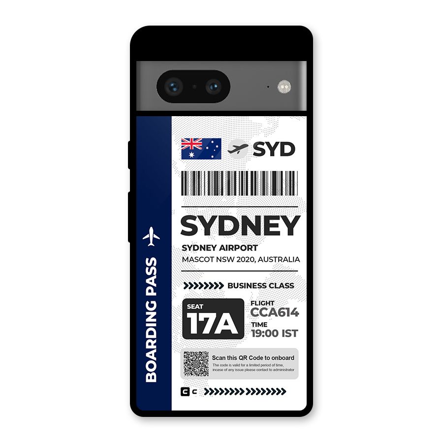 International Boarding Pass Sydney Glass Back Case for Google Pixel 7