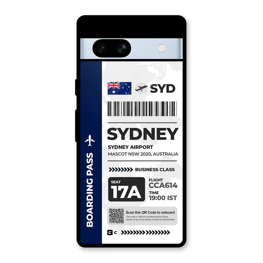 International Boarding Pass Sydney Glass Back Case for Google Pixel 7a