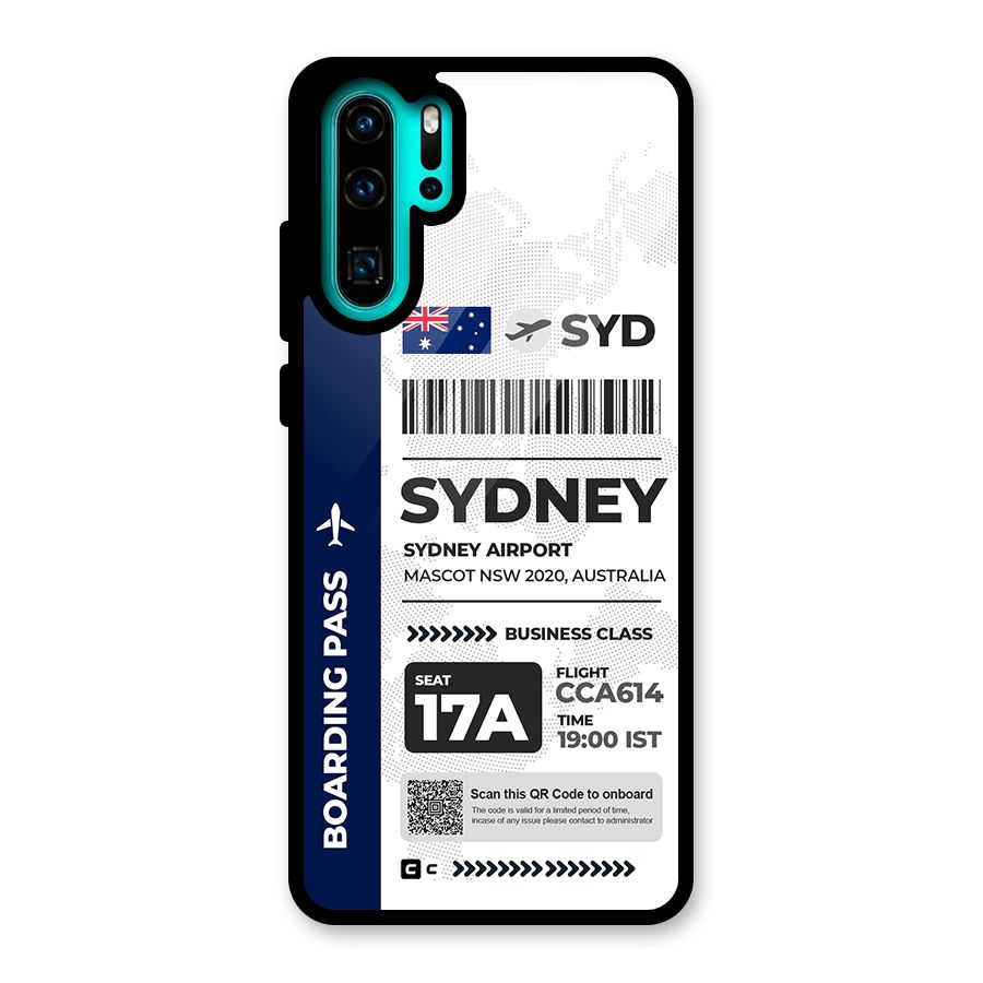 International Boarding Pass Sydney Glass Back Case for Huawei P30 Pro