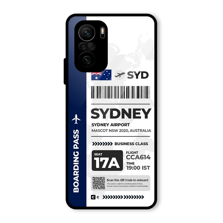 International Boarding Pass Sydney Glass Back Case for Mi 11x