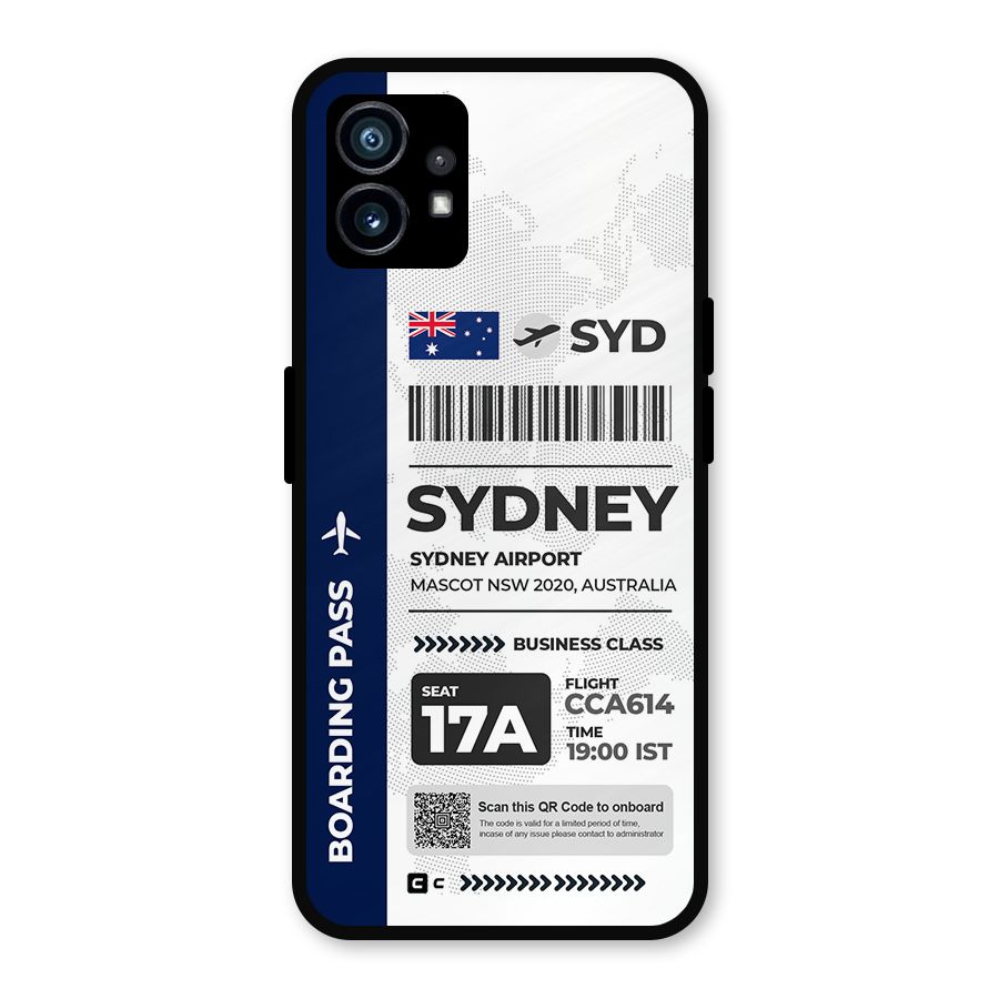 International Boarding Pass Sydney Metal Back Case for Nothing Phone 1