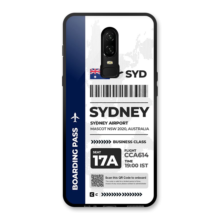 International Boarding Pass Sydney Glass Back Case for OnePlus 6