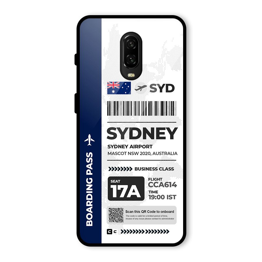International Boarding Pass Sydney Glass Back Case for OnePlus 6T