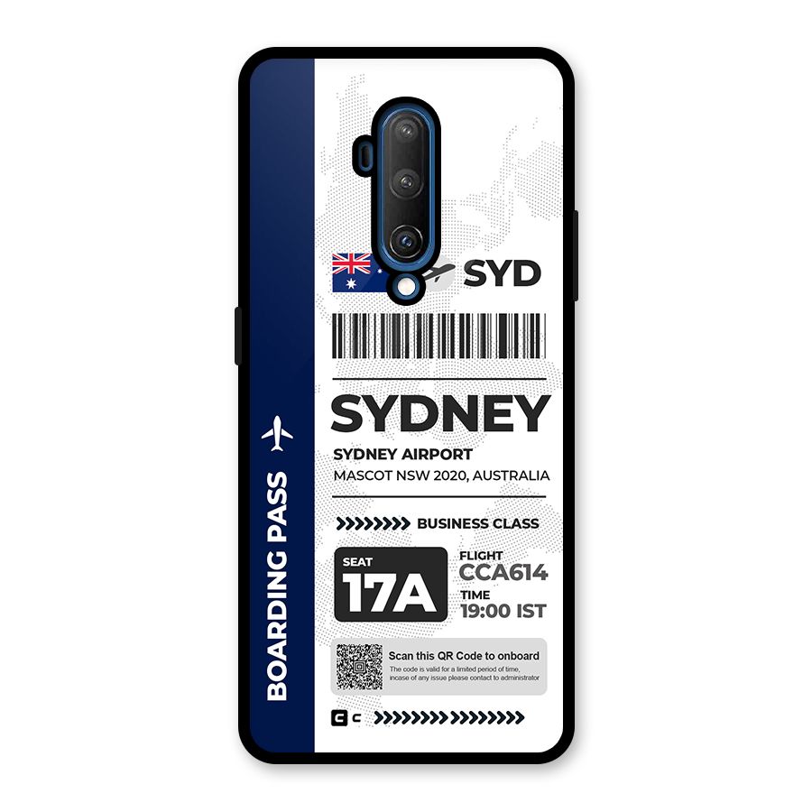 International Boarding Pass Sydney Glass Back Case for OnePlus 7T Pro