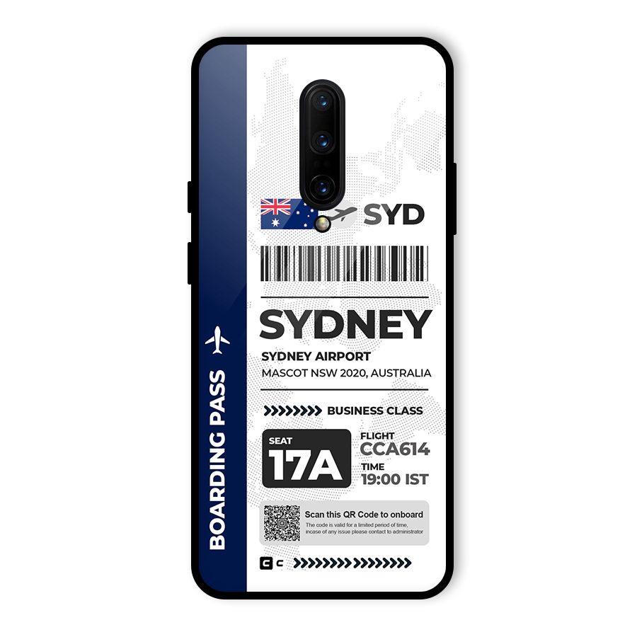 International Boarding Pass Sydney Glass Back Case for OnePlus 7 Pro