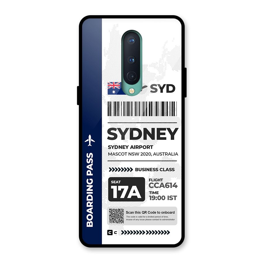 International Boarding Pass Sydney Glass Back Case for OnePlus 8