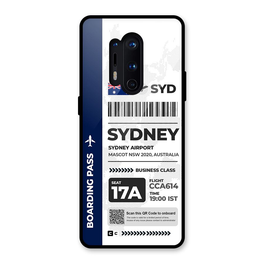 International Boarding Pass Sydney Glass Back Case for OnePlus 8 Pro
