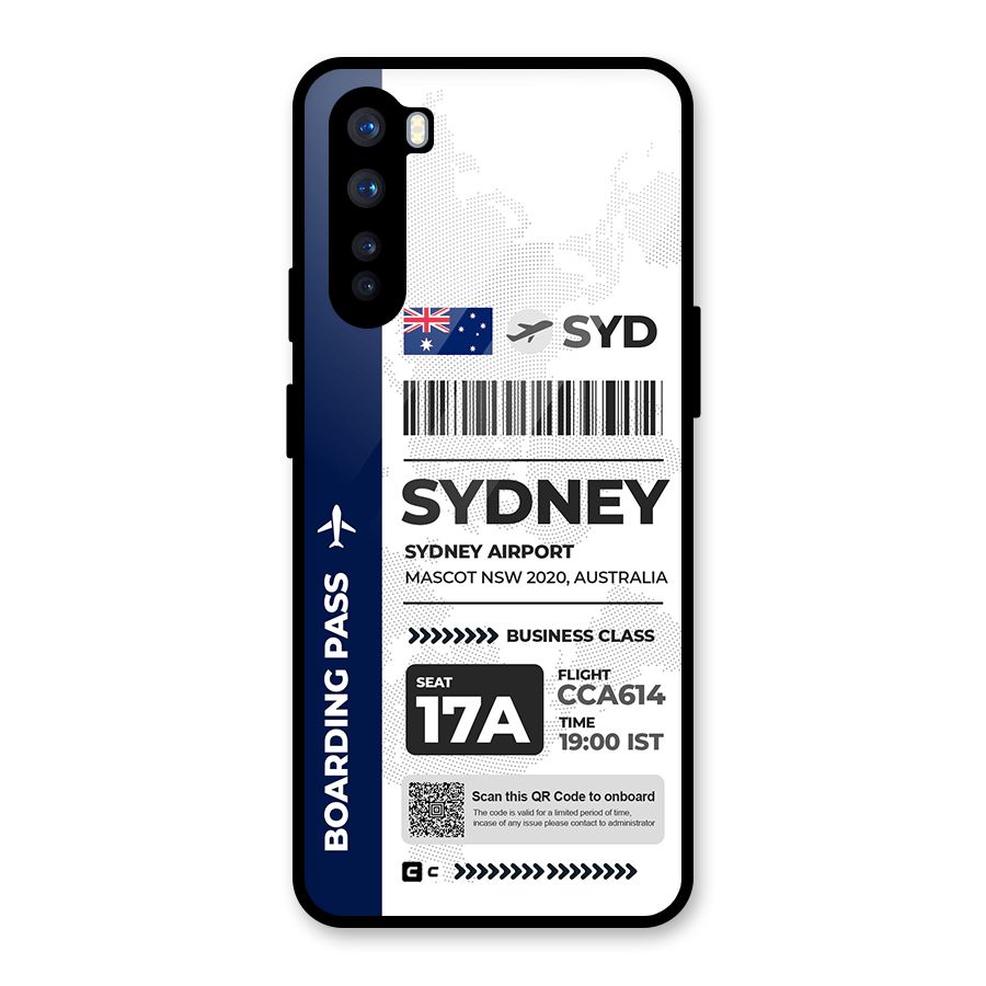International Boarding Pass Sydney Glass Back Case for OnePlus Nord