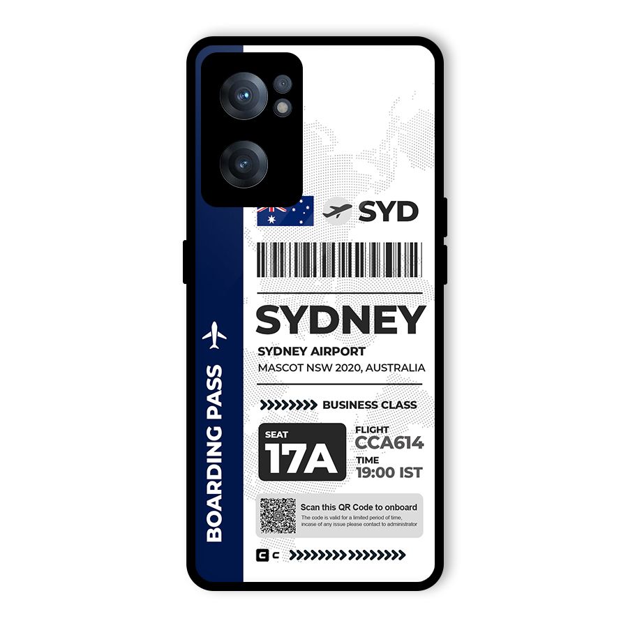 International Boarding Pass Sydney Glass Back Case for OnePlus Nord CE 2 5G