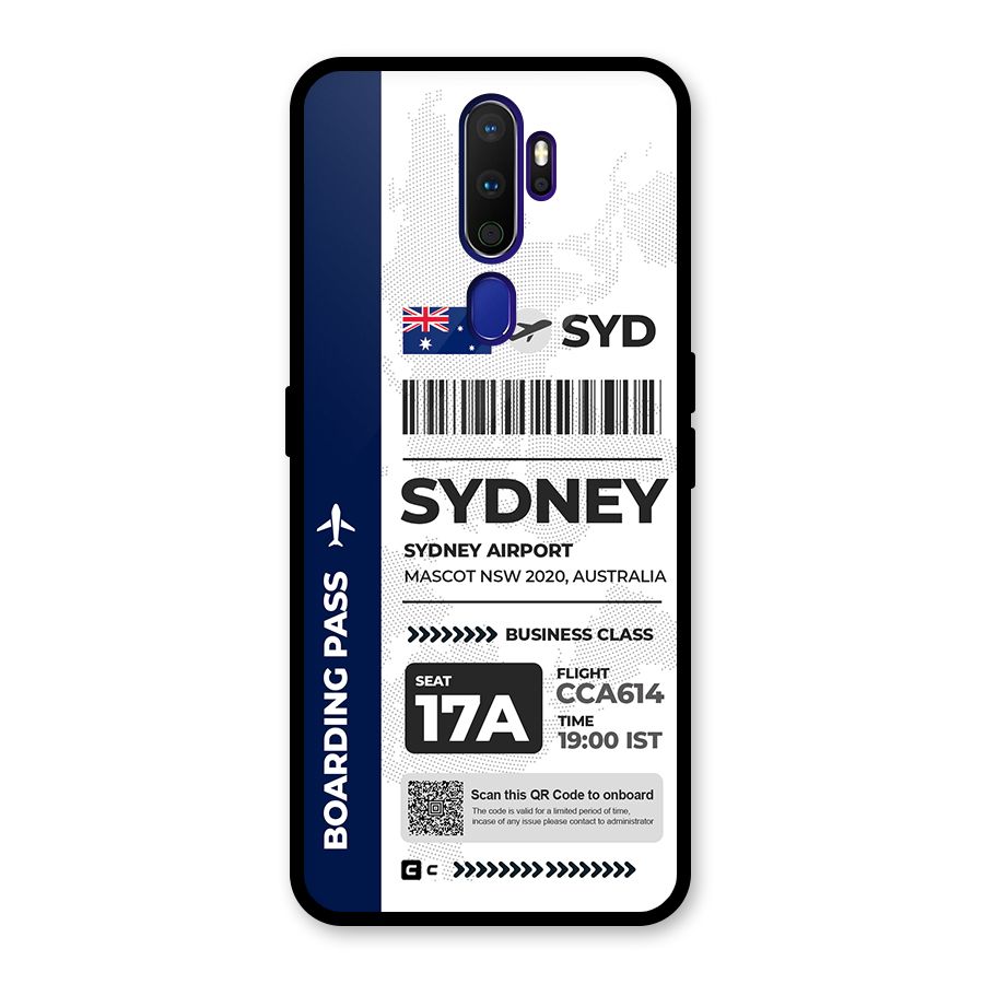 International Boarding Pass Sydney Glass Back Case for Oppo A9 (2020)