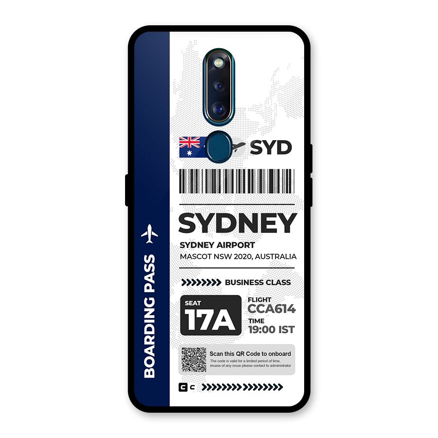 International Boarding Pass Sydney Glass Back Case for Oppo F11 Pro