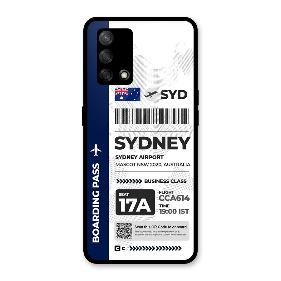International Boarding Pass Sydney Glass Back Case for Oppo F19