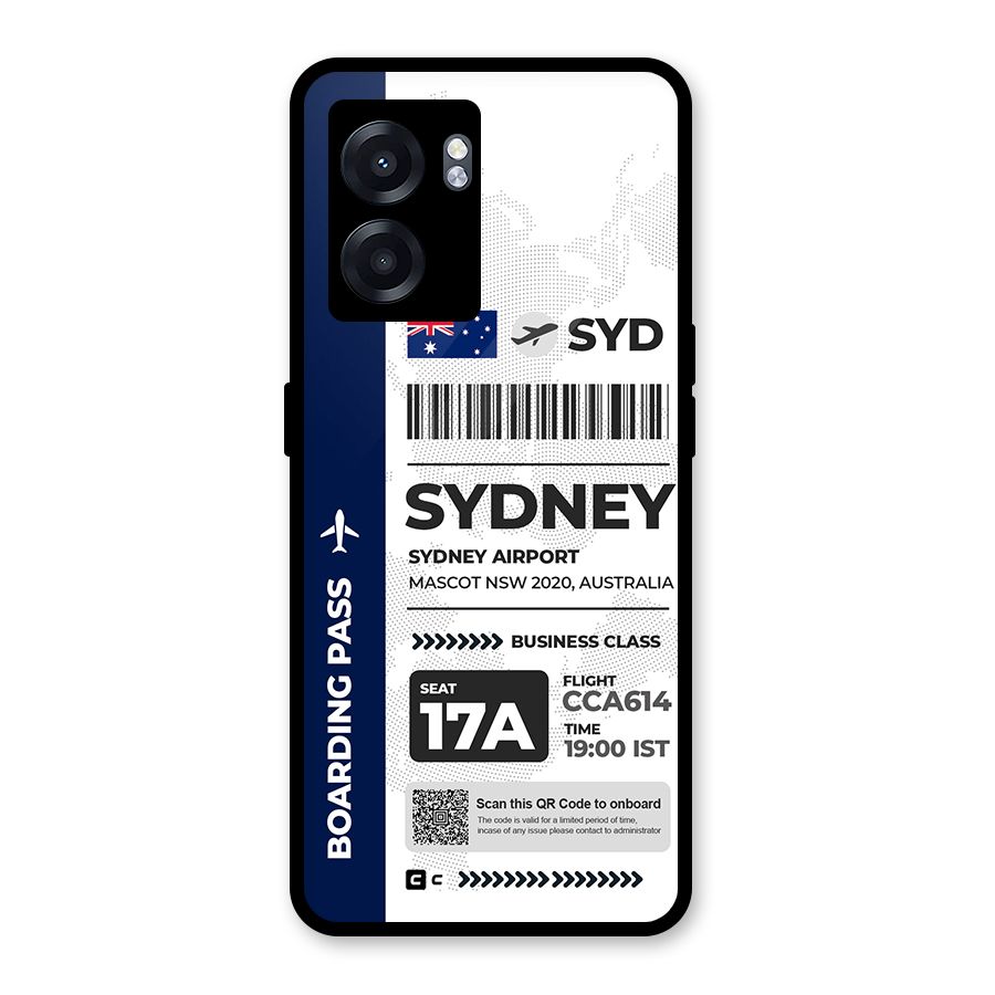 International Boarding Pass Sydney Glass Back Case for Oppo K10 (5G)