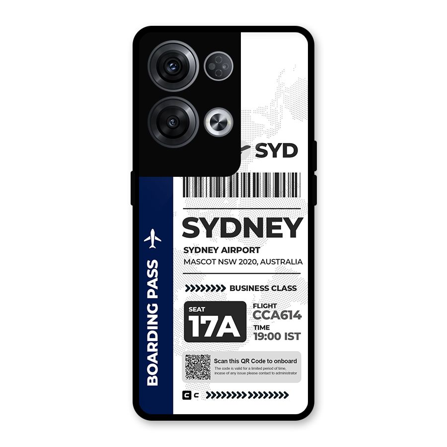 International Boarding Pass Sydney Glass Back Case for Oppo Reno8 Pro 5G