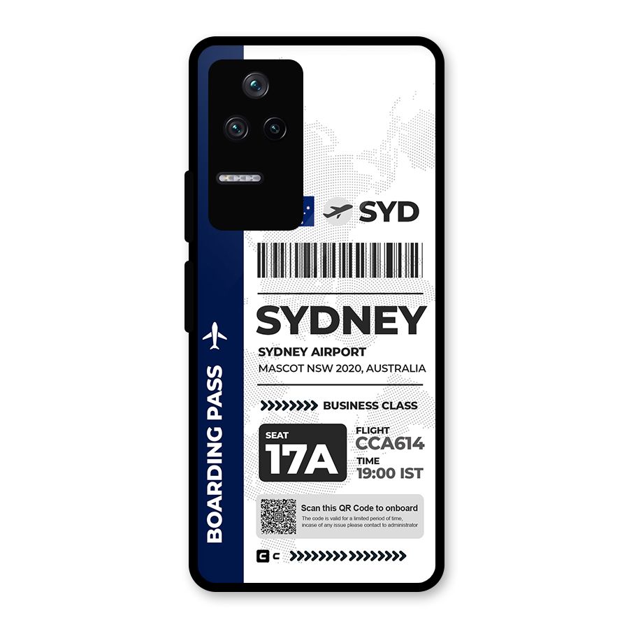 International Boarding Pass Sydney Glass Back Case for Poco F4 5G