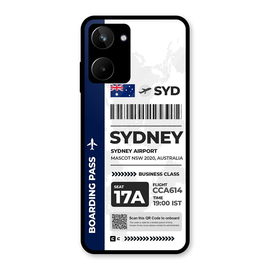 International Boarding Pass Sydney Glass Back Case for Realme 10