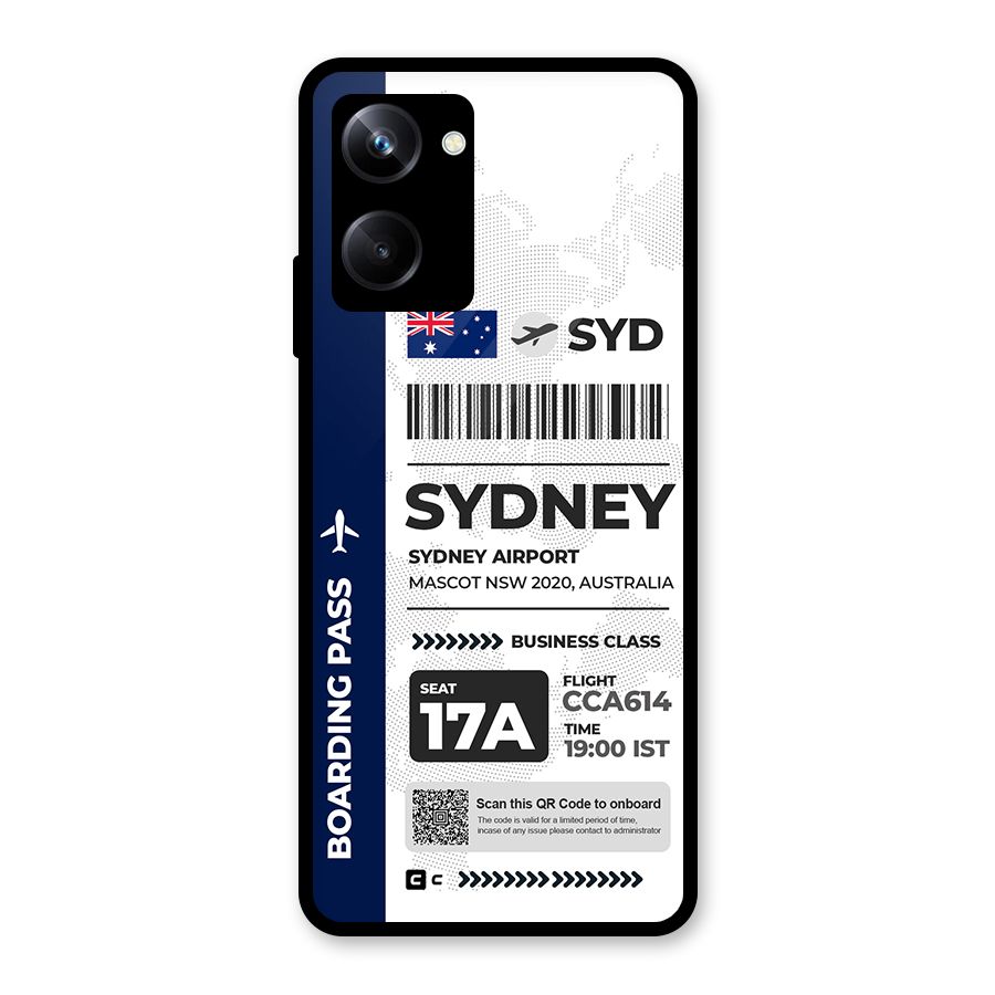 International Boarding Pass Sydney Glass Back Case for Realme 10 Pro