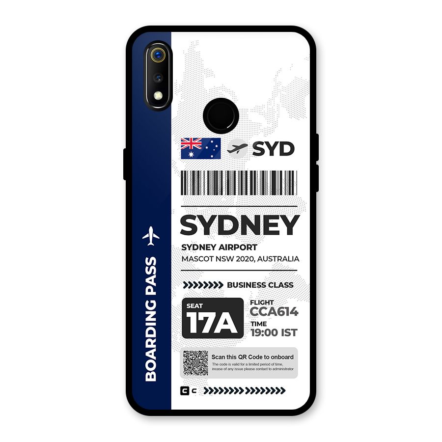 International Boarding Pass Sydney Glass Back Case for Realme 3i