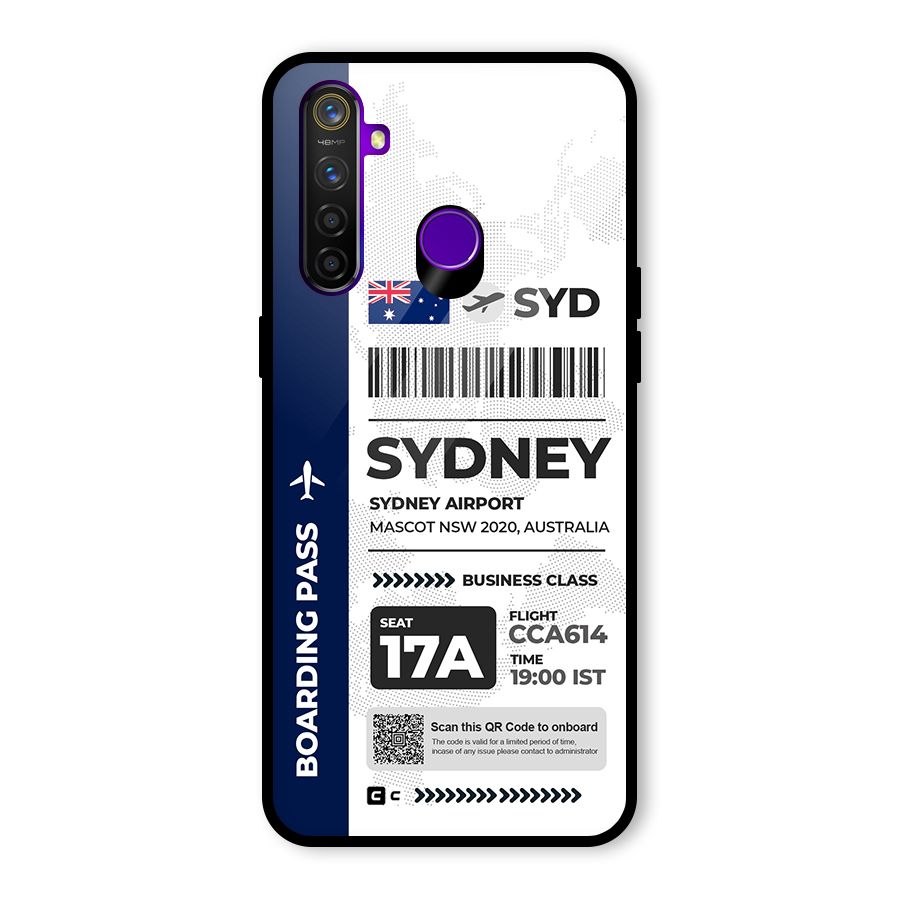 International Boarding Pass Sydney Glass Back Case for Realme 5 Pro