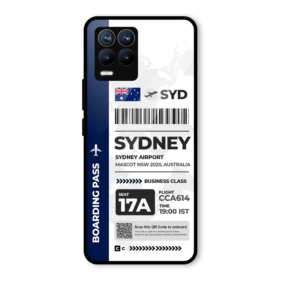 International Boarding Pass Sydney Glass Back Case for Realme 8 Pro