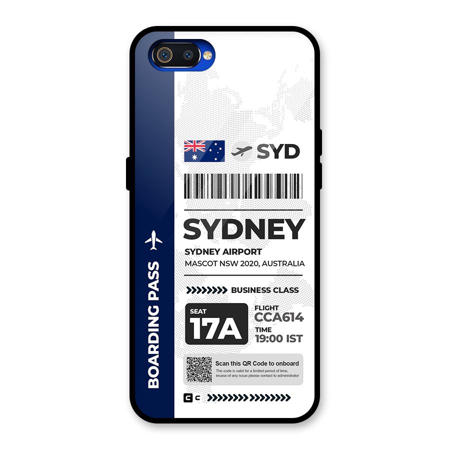 International Boarding Pass Sydney Glass Back Case for Realme C2