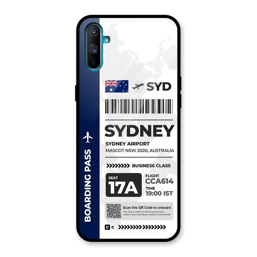 International Boarding Pass Sydney Glass Back Case for Realme C3