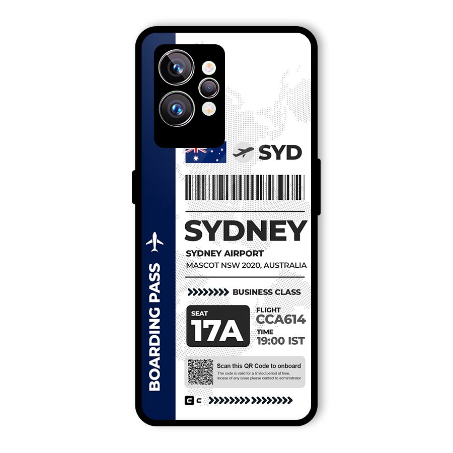 International Boarding Pass Sydney Glass Back Case for Realme GT2 Pro