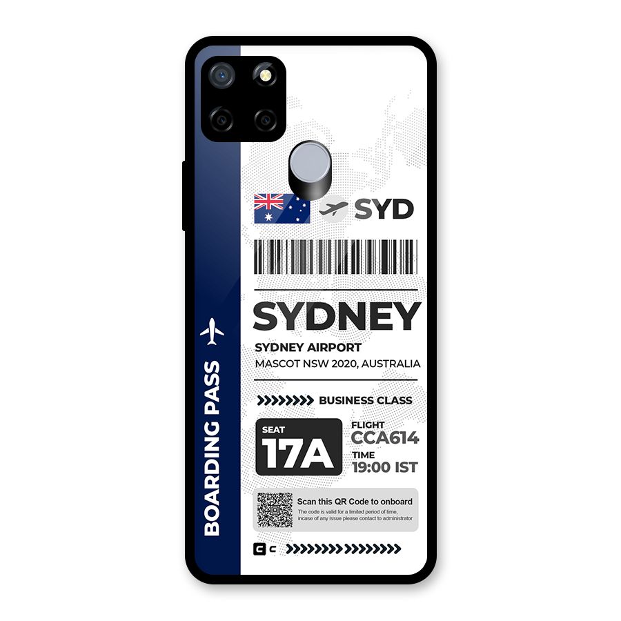 International Boarding Pass Sydney Glass Back Case for Realme Narzo 20