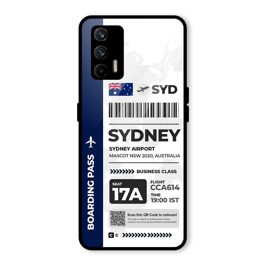 International Boarding Pass Sydney Glass Back Case for Realme X7 Max