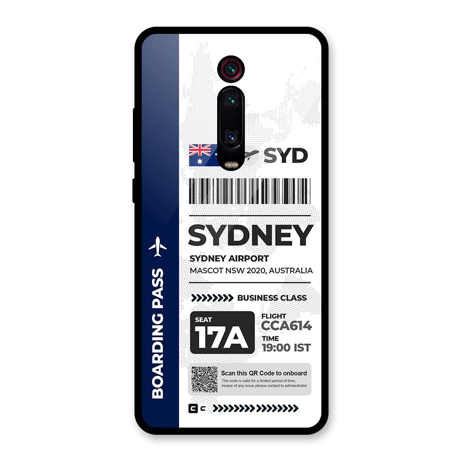 International Boarding Pass Sydney Glass Back Case for Redmi K20 Pro