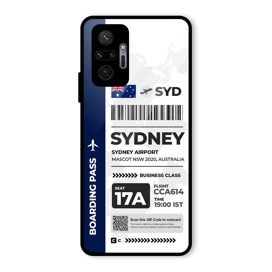 International Boarding Pass Sydney Glass Back Case for Redmi Note 10 Pro Max