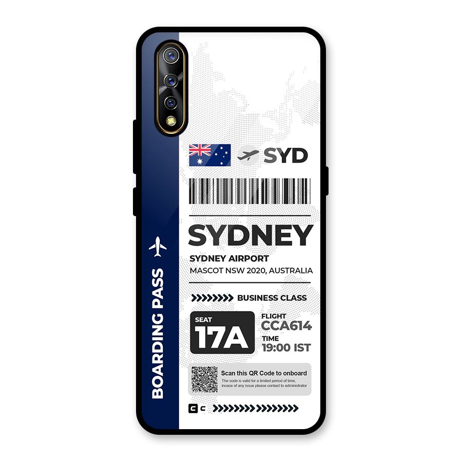 International Boarding Pass Sydney Glass Back Case for Vivo S1