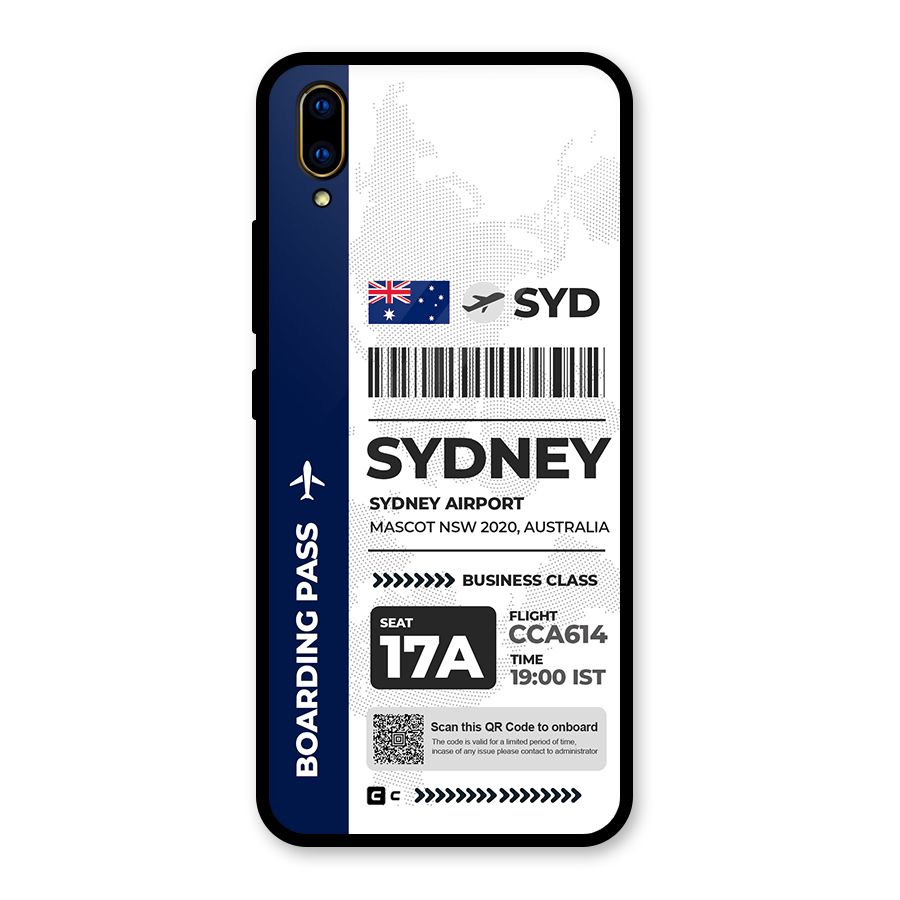 International Boarding Pass Sydney Glass Back Case for Vivo V11 Pro
